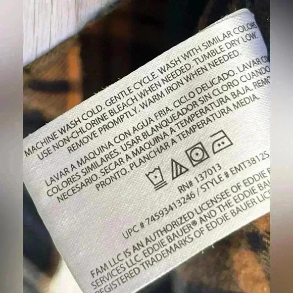 Eddie Bauer Bristol Flannel Shirt Mens Multi Color Plaid Dress Button Up XL - Picture 4 of 9